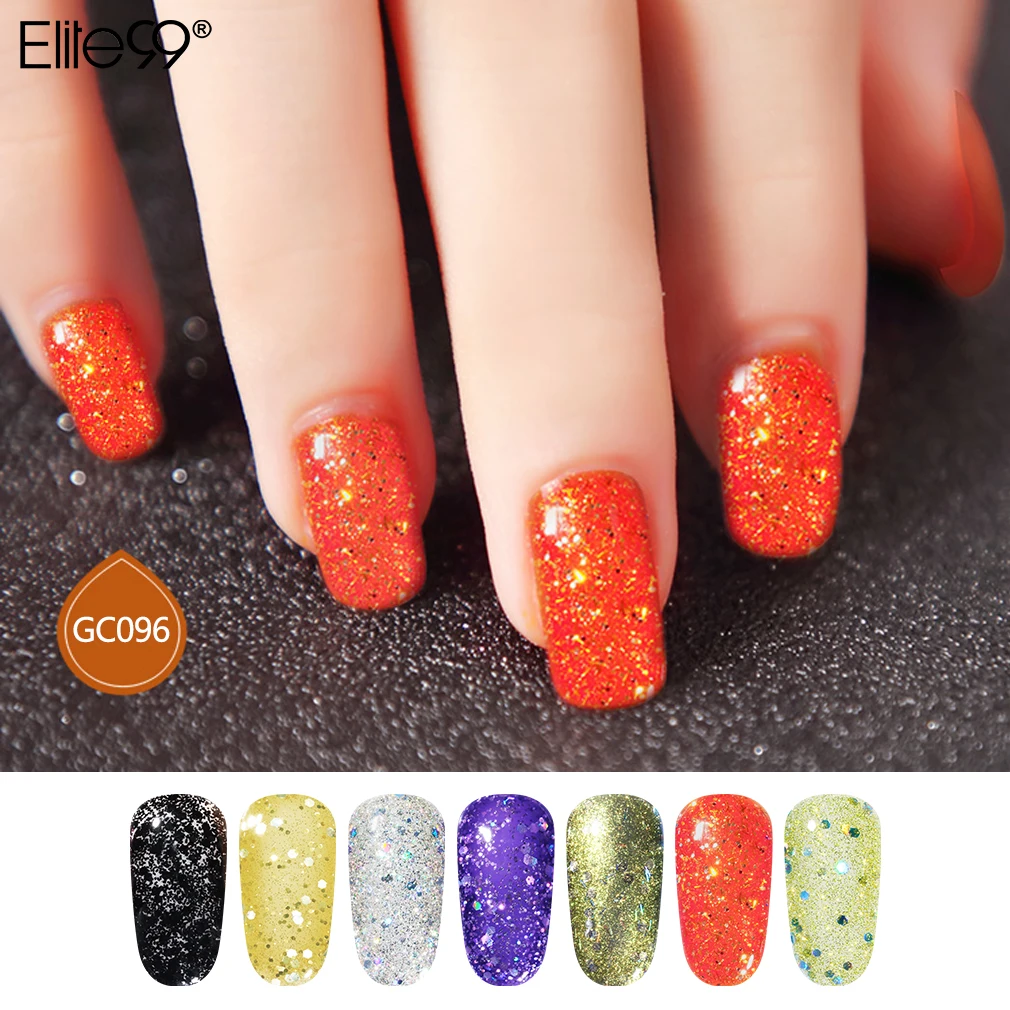 

Elite99 Glitter Gel Polish Soak Off UV LED Nail Varnish Primer Gel Polish Salon Manicure 8ML