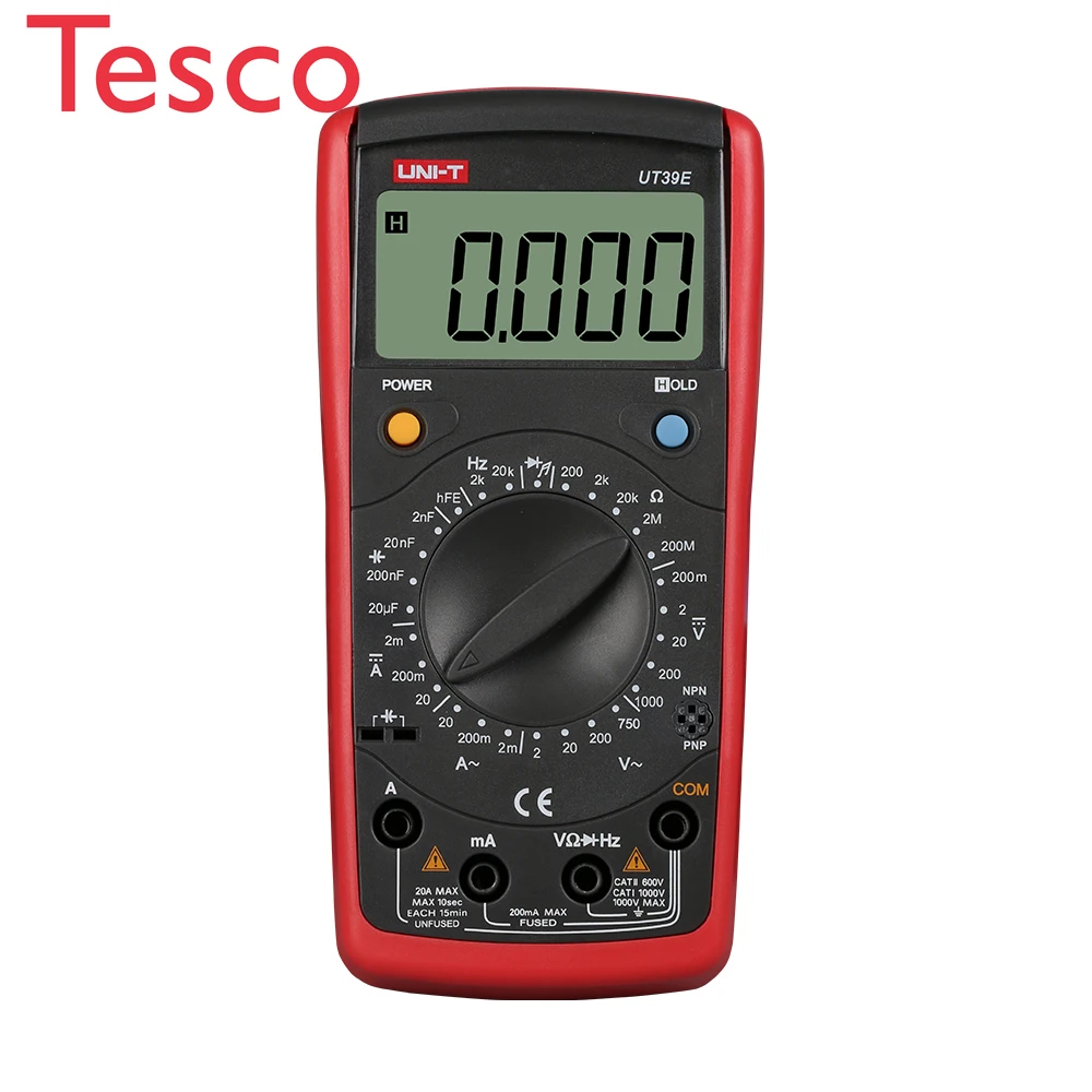 

UNI-T UT39E 19999 digital multimeter resistance capacitance frequency pole test input impedance multimeter tester