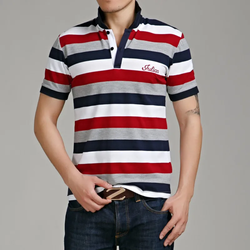 England Style Striped Nice Brand Fashion Polo Shirts Short Sleeve Men Summer Cotton Breathable Tops Tee ASIAN SIZE M-5XL