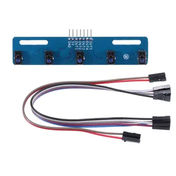 

5 channel Infrared Reflective Sensor TCRT5000 KIT 5 way/road IR Photoelectric Switch Barrier Line Track Module
