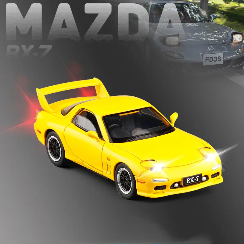 Изысканный подарок 1:32 модель спортивного автомобиля Mazda RX7 из сплава со звуком и