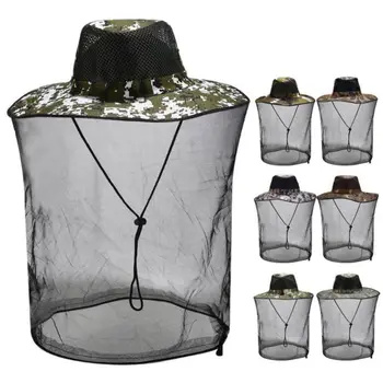 

Outdoor Fishing Cap Midge Mosquito Insect Beekeeping Hat Anti Bug Mesh Head Face Protector Travel Camping Cap Hats
