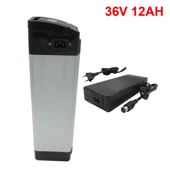 36v 18650リチウムバッテリー36v 12Ahシルバー魚アルミケース500ワット36 36v電動自転車バッテリー2A充電器トップ放電