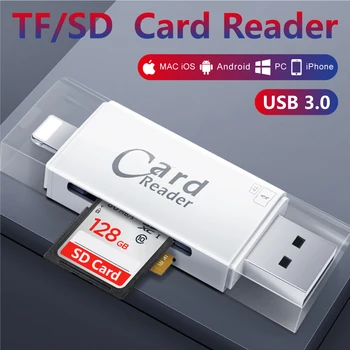 

4 in 1 Type-c/Lightning/Micro USB/USB 2.0 Memory Card Reader Micro SD Card Reader for Android Ipad/iphone OTG reader 1 order