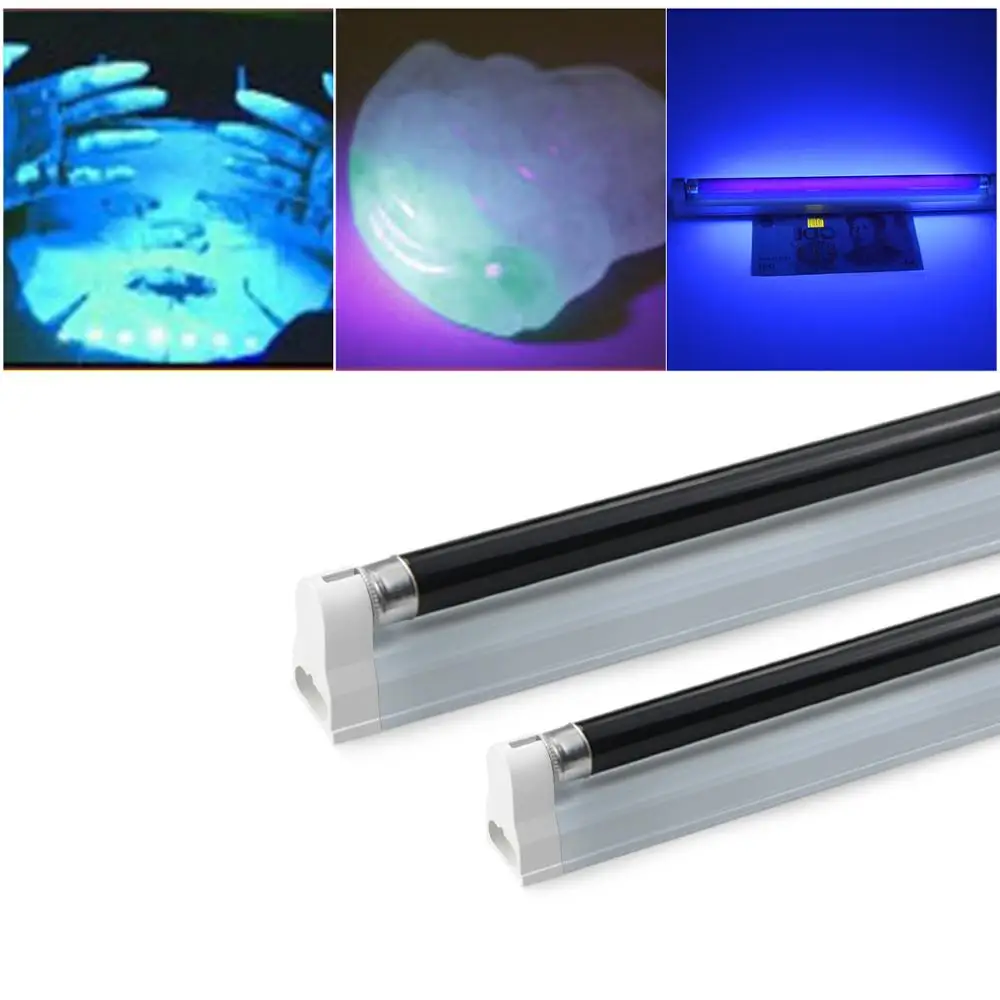 

6W 8W BlackLight Blue UV light Quartz Ultraviolet lamp Black light 110V 220V T5 Tube Bulb UVA Fluorescent lamp Money Detection