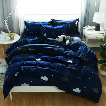 

30 bedding set 5 size Stripe heart black bed linen 4pcs/set duvet cover set Pastoral bed sheet AB side duvet cover 2019 bed