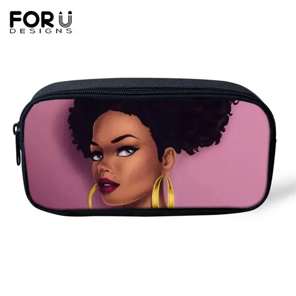 FORUDESIGNS/Детские пеналы с рисунками для девочек в африканском стиле, дорожные косметички для девочек, дизайнерские пеналы для ручек - Цвет: CDWX3996K