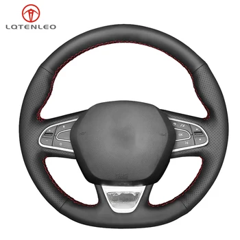 

LQTENLEO Black Artificial Leather Car Steering Wheel Cover For Renault Kadjar 2015-2019 Megane 2015-2019 Talisman 2015-2019