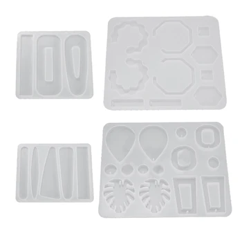 

4Pcs Earrings Pendant Ornaments Homemade Jewelry Whole Board Handmade Card DIY Crystal Epoxy Silicone Mold