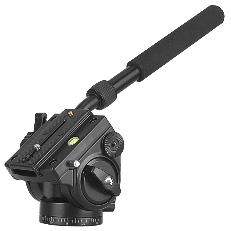 

RISE-Camera Tripod Head 18Kg Load Fluid Head Aluminum Swivel Panhead Video Dslr Digital Camera Professional Tripod Handle Pan He