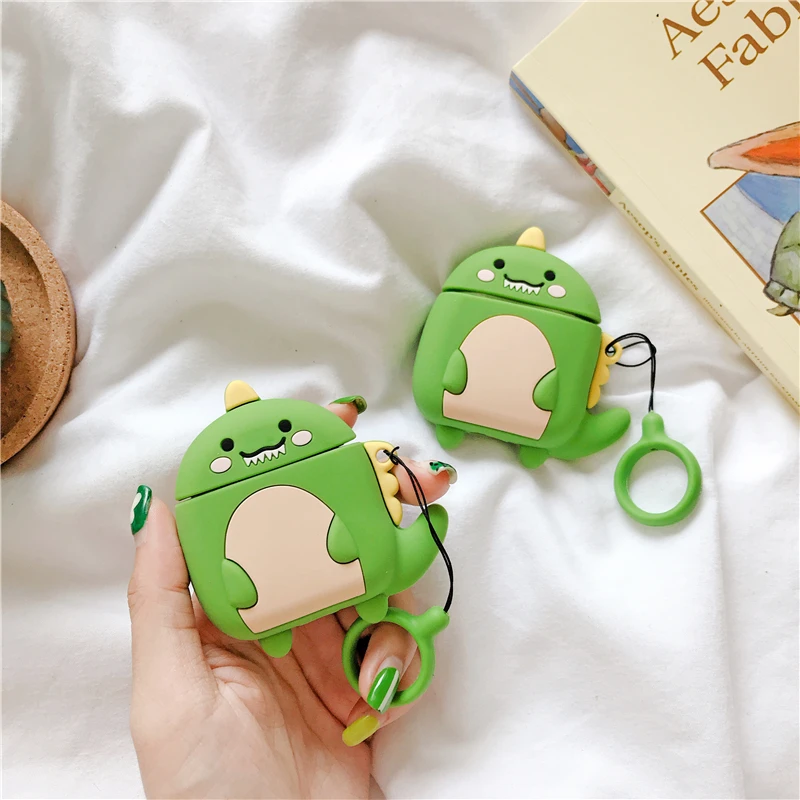 Cartoon Cute small dinosaur airpods 1 /2 generation wireless bluetooth headphone case silicone anti-fall ladies