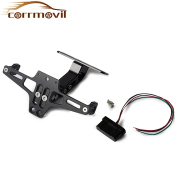 

Motorcycle License Plate Frame With LED Signal Light Number Plate Holder For Most Motorcycles Plate Support New High Quality
