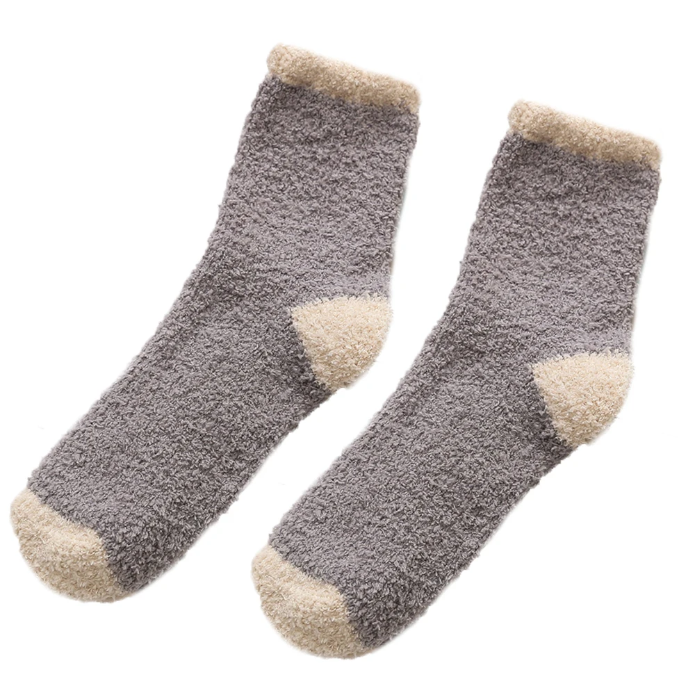 Коралловые бархатные носки теплые рождественские подарочные кашемировые носки 5 цветов для женщин теплые носки для сна мягкие домашние носки