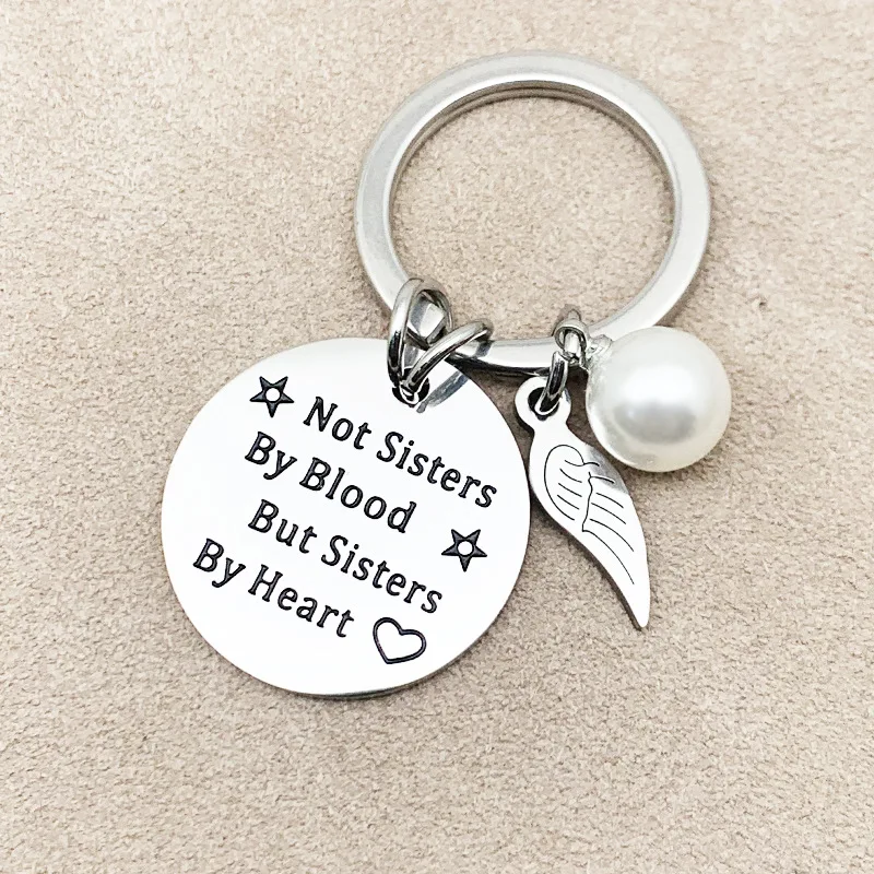 Best Friend Key Chains Personnalis Jewelry Friendship Gift Idea for Women Teens Girls Not Sisters By Blood But Sisters By Heart