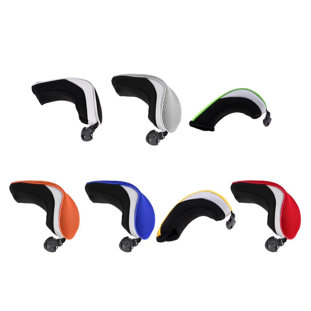 Portable Mesh Golf Club Head Cover Hybrid Utility Headcover Protector Case with Interchangeable Number Tag Golf Accessories