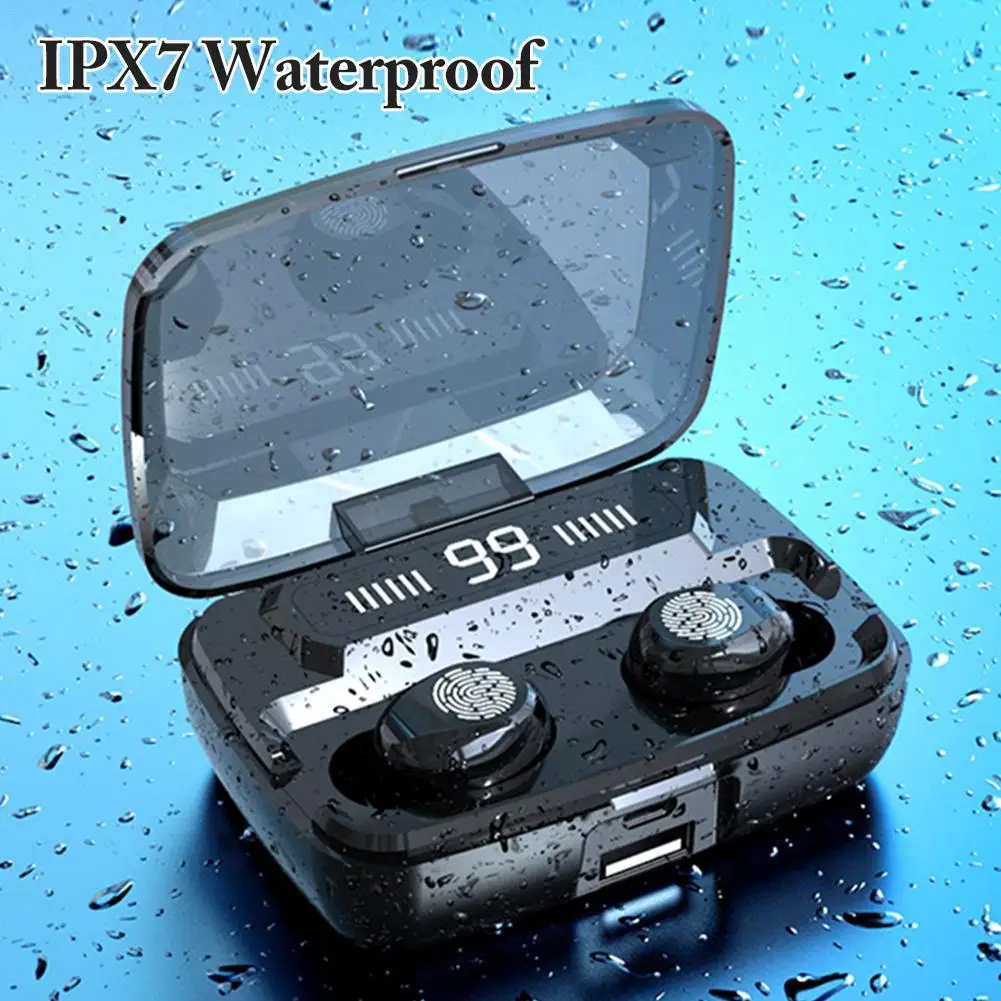 Беспроводные наушники Bluetooth V5.0 F9 TWS, беспроводные Bluetooth наушники, светодиодный дисплей, 2000 мАч, внешний аккумулятор, гарнитура с микрофоном