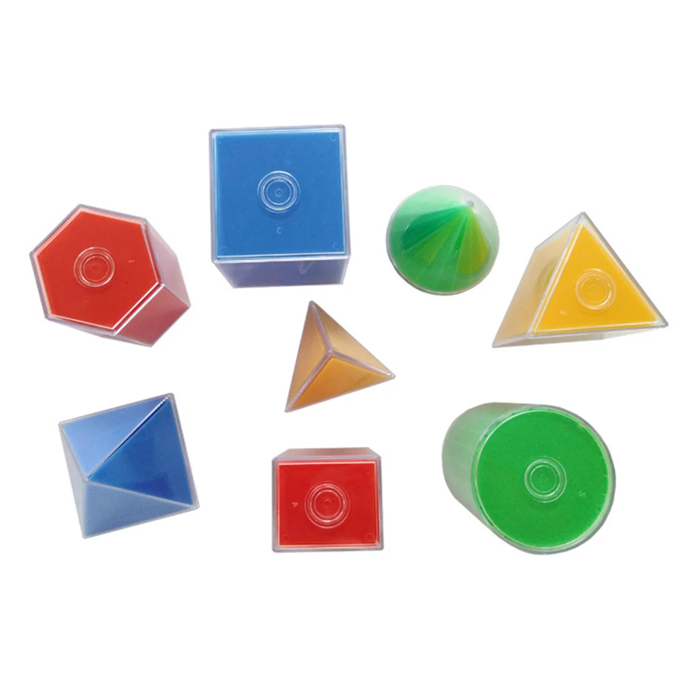 Recursos de Aprendizagem de Matemática Perfeito para o Aniversário da Criança Dobrar Prisma Cilindro Modelo Geométrico Brinquedos Educativos Crianças Presentes Brinquedo 8 Pçs - Set 8 Geométrico Recursos de Aprendizagem de Matemática Brinquedos