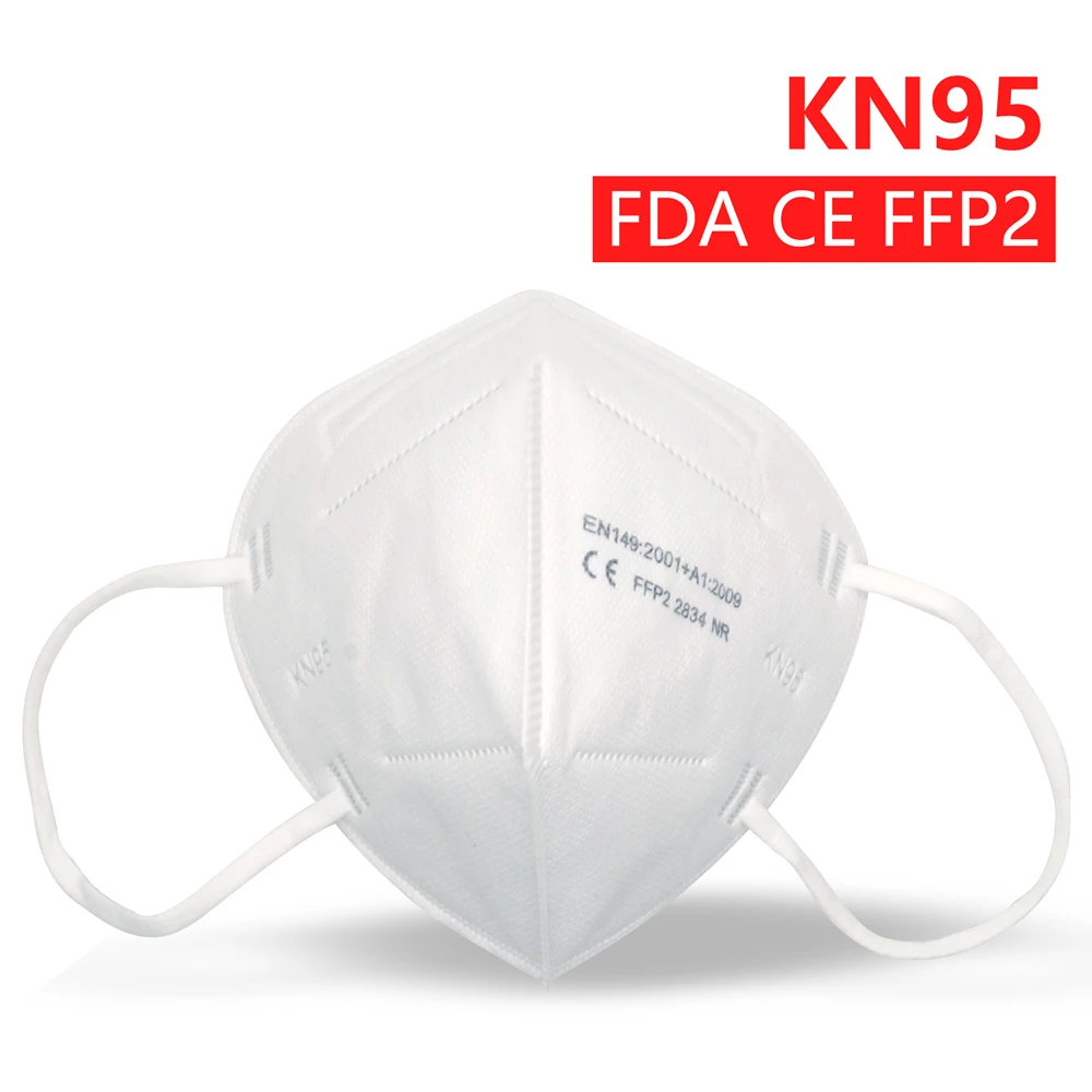 Mascarillas faciales KN95 antipolvo y antiniebla, máscaras filtrantes FFP2 de 5 capas con filtro
