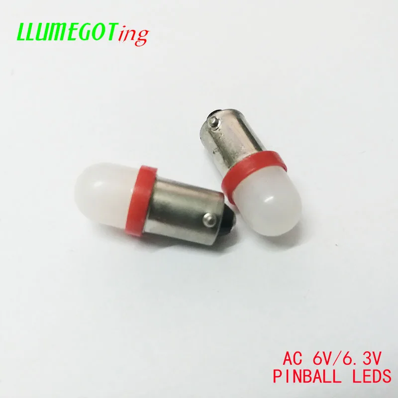 50 шт. BA9S T4W#44#47 молочно-белый купол 2x 5630SMD различные цвета без полярности AC DC 6 в 6,3 В Bally пинбол игровая машина светодиодные лампы