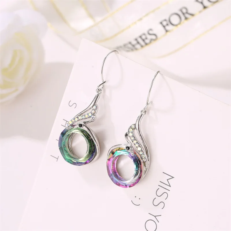 

New Colorful Luxury Creative Crystal Drop Earrings Pendants for Women Gradient Statement Dangle Earrings Fashion Modern Jewelry