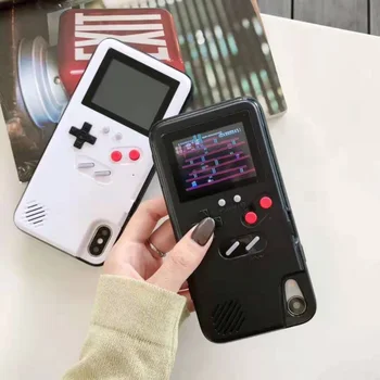 

Game Console Phone Case Retro Color Display Screen Cellphone Back Cover For IPhone X/XS XR Max With 36 Games