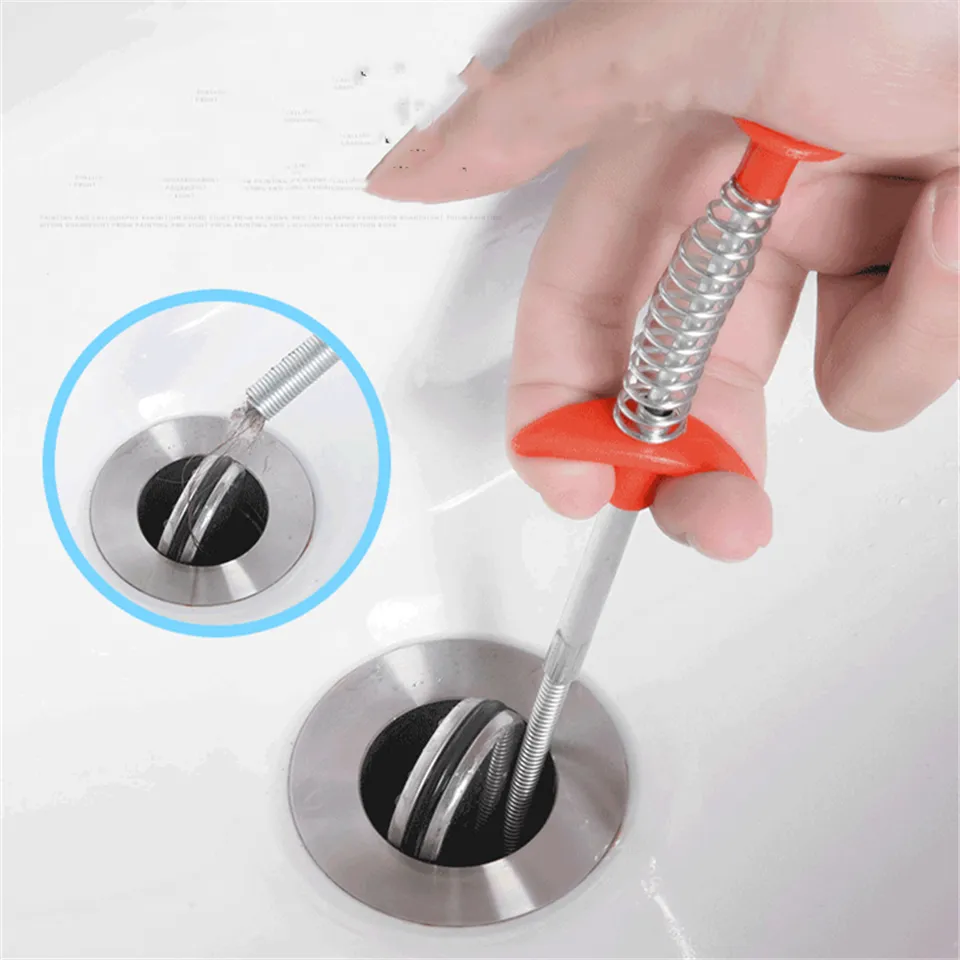 61.5cm Flexible Sink Claw Pick Up Kitchen Cleaning Tools Pipeline Dredge Sink Hair Brush Cleaner Bend Sink Tool With Spring Grip
