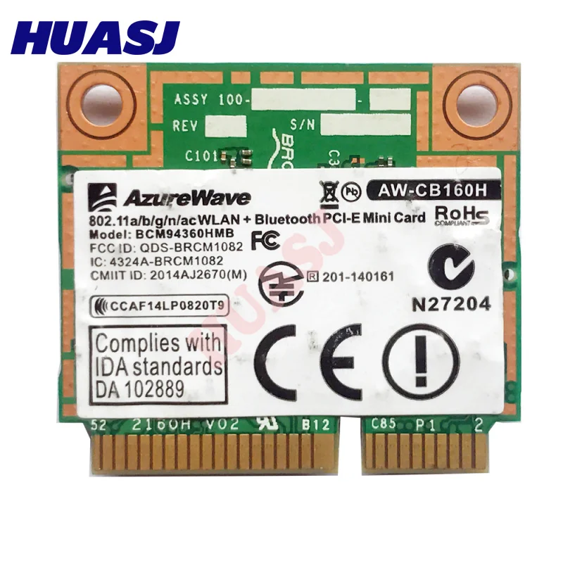 Мини карта Azurewave Wi Fi wlan bluetooth 4 0 pci e 3 шт.|Сетевые карты| |