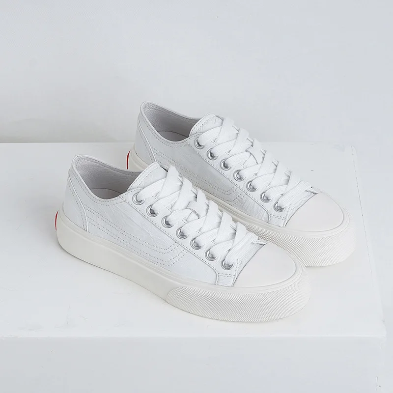 

Casual Shoes 2020 Genuine Leather Thick Bottom Muffin With Concise Solid Color Chalaza Mcqueen Student Shoe