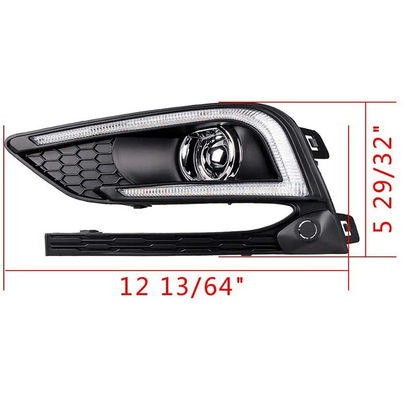 

for Chevrolet Cruze 2016-2018 LED DRL Daytime Running Light Fog Lamp Turn Signal