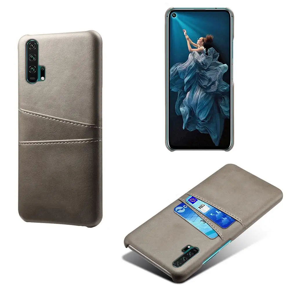 Для huawei Honor 20 Pro V20 20i 20 10i 8S 8C 9X Pro Чехол для кредитных карт Винтажный чехол-бумажник из искусственной кожи для Honor Note 10 9 Lite - Цвет: Gray