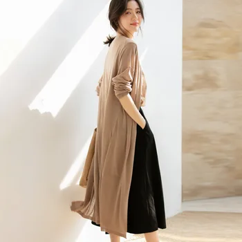 

Ice silk knitted cardigan coat 2020 spring and summer new loose all-match thin air-conditioning suntan-proof wear female F9004