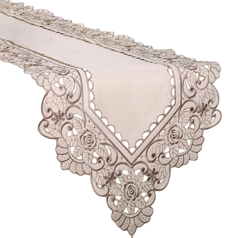 Vintage European Flower Table Runner Elegant Table Polyester Cabinet Room Dining Room Table Decoration