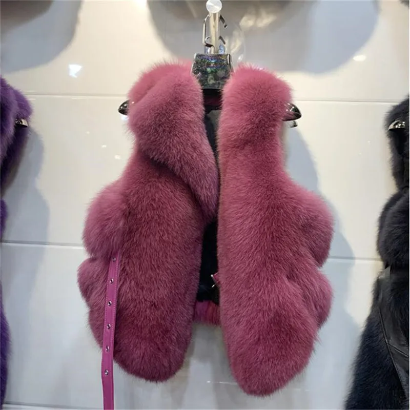 ZDFURS* Полный Пелт натуральный Лисий мех жилет пальто осень зима женский короткий меховой жилет жилеты