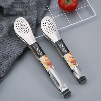 

Kitchen Tongs Lock Design Clip Clamp Stainless Steel Food Barbecue Tongs