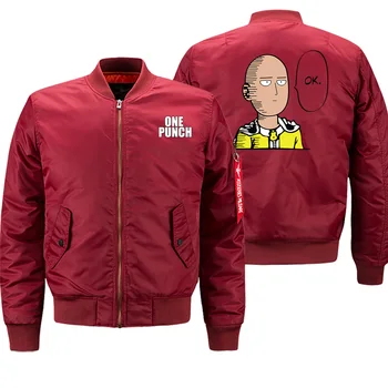 

ONE PUNCH Streetwear Jacket Men Military Army Costume Bomber Tracksuit Male Casual Coat Zipper Sports Coat High Quality Tops 8XL