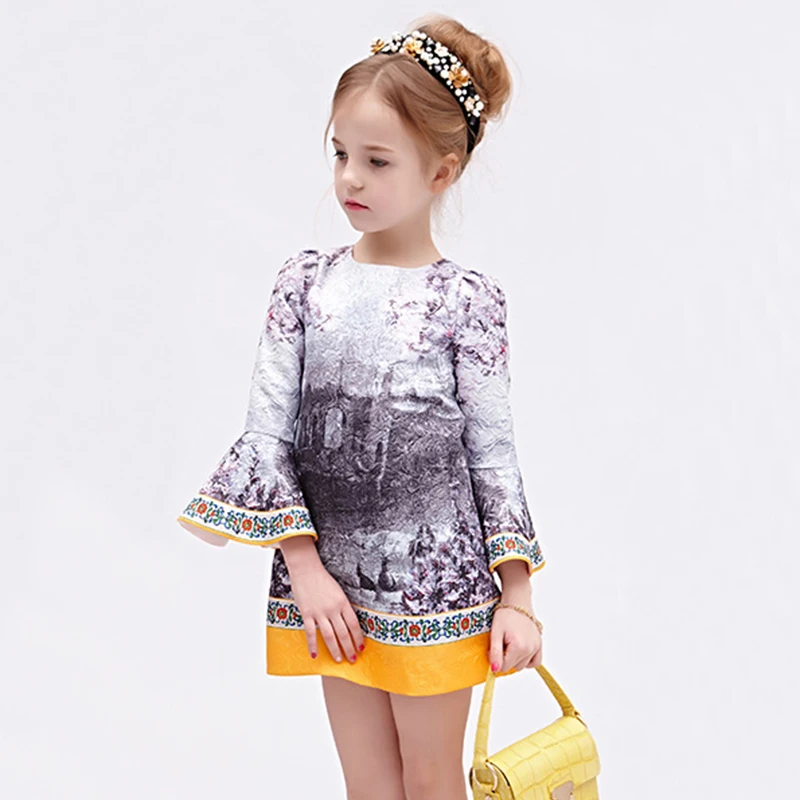 Детские платья Новинка 2019 года платье принцессы с широкими рукавами в