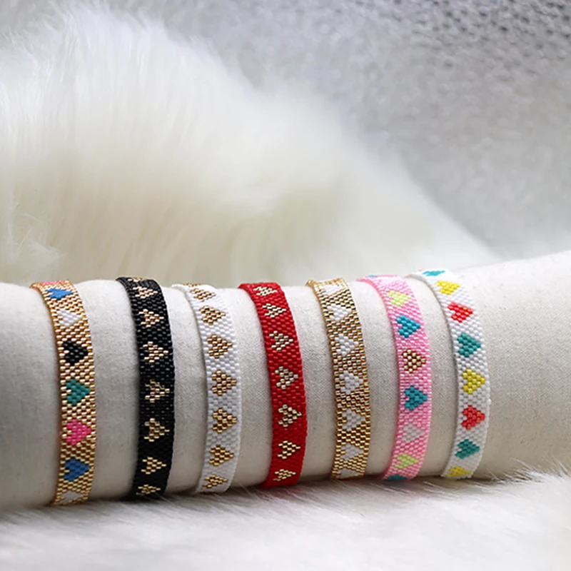 ZHONGVI 2021 Miyuki Bracelet For Women Weaving Heart Adjustable Jewelry Friendship Boho