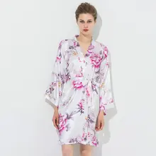 YUXINBRIDAL халат халаты с цветочным принтом атласный шелк невесты халат атласный женские халаты Пижама банный халат длинный
