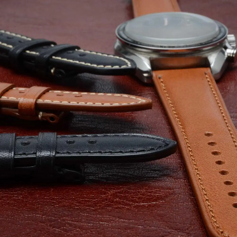 Ceny WOCCI Top skóra licowa Watchband na zegarki damskie męskie 18mm 20mm 22mm Quick Release zegarki pasek zamienny świąteczny prezent