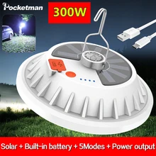 300 Вт Мощный солнечный светильник портативный USB Перезаряжаемый