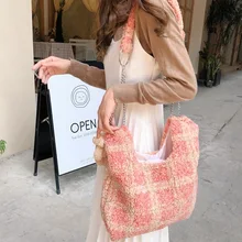 Модная Повседневная клетчатая леопардовая жилетка на плечо, большая вместительность, простая эко многоразовая Студенческая сумка для покупок, сумка-мессенджер