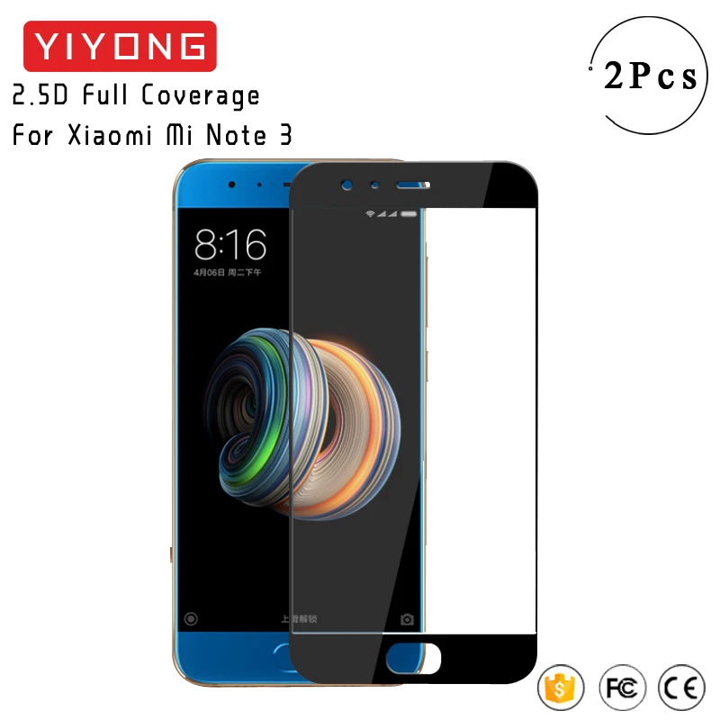 

YIYONG 2.5D Full Cover Glass For Xiaomi Mi Note 3 Tempered Glass Xiomi Mi Note3 Screen Protector For Xiaomi Note 3 Note3 Glass