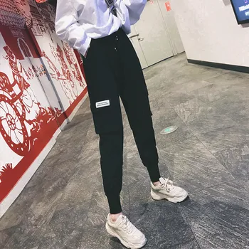 

2020 New Summer Pants Women Sweatpants Loose Ankle-Length Pants Casual Drawstring Solid Cargo Pants Beam Feet Were Thin