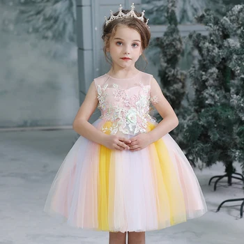 

Dresses For Girls Embroidery Kids Dress First Communion Gown Party Girl Princess Evening Wedding Ceremony Children Clothing 8 Yr