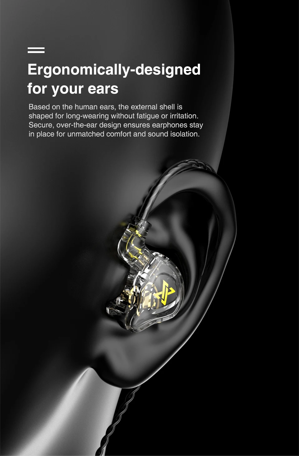 QKZ AK6 MAX Earphones 1 Dynamic HIFI Bass Earbuds In Ear Monitor Headphones Sport Noise Cancelling Headset