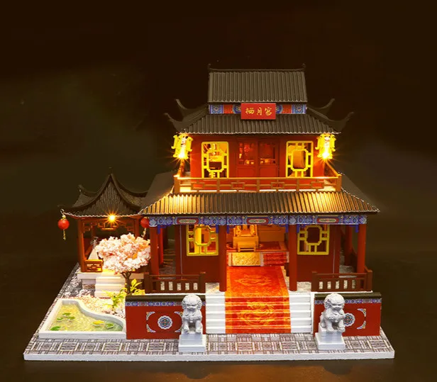 DIY головоломки мебель для детского кукольного домика сборка деревянных миниатюрных игрушечных домиков детский подарок развивающие игрушки - Цвет: doll house