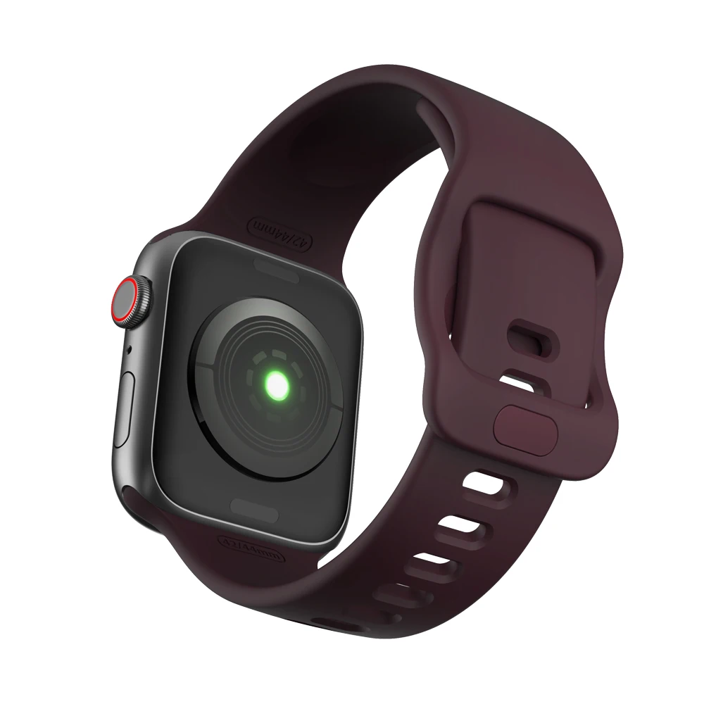 Ремешок для Apple Watch 38 мм 42 мм iWatch 4 ремешок 44 мм 40 мм спортивный силиконовый ремень браслет correa Apple watch 5 4 3 2 аксессуары - Цвет ремешка: wine red