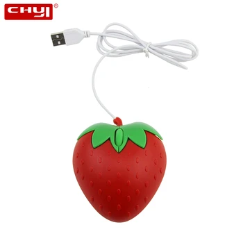 

CHYI Mini Wired Cute Fruit Usb Computer Mouse Optical Strawberry Small PC Mause 3D Cartoon Lovely Gift Laptop Mice For Kid Girls