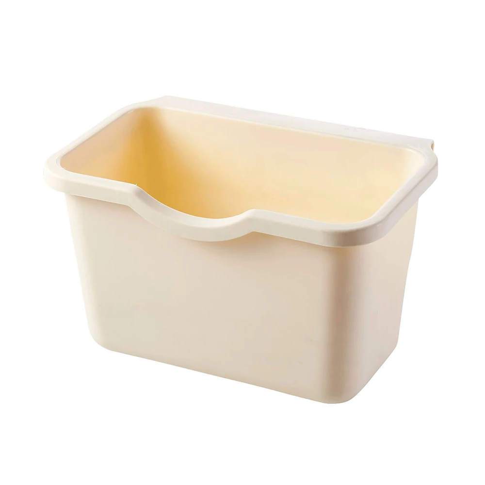 Beige Кухонная мусорная корзина настольная маленькая урна для дома, кухни, офиса дверь мусорный пакет с ручками мусорное ведро контейнер для мусора мусорное ведро - Цвет: Beige