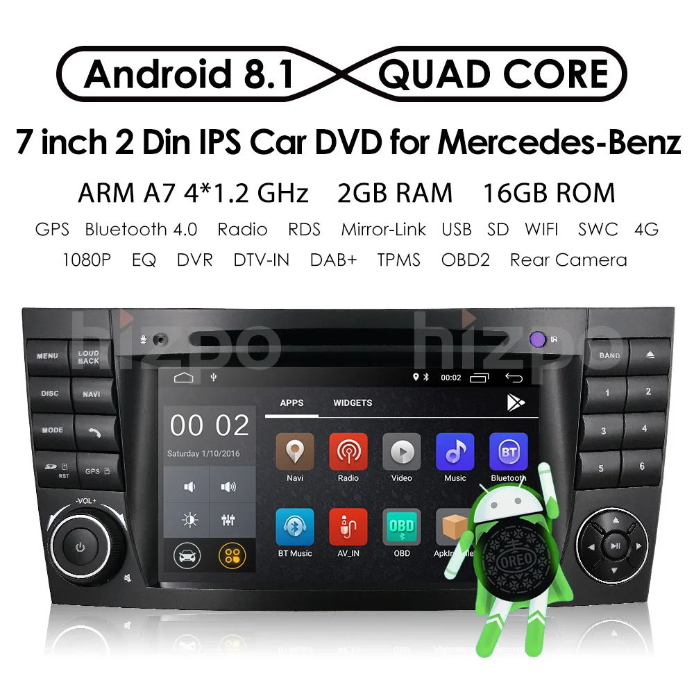 Flash Deal 2 din Android 8.1Car Radio CAR DVD Player For Mercedes W211 W219 W463 CLS350 CLS500 CLS55 E200 E220 E240 E270 E280 AudioStereo 2